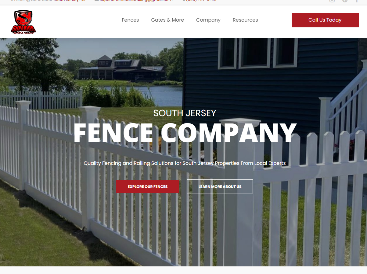 Photo of a South Jersey Fence Company website
