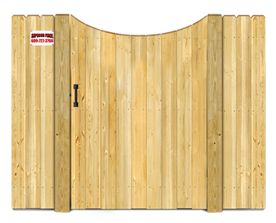 Concave top style gate  - Wood Gate