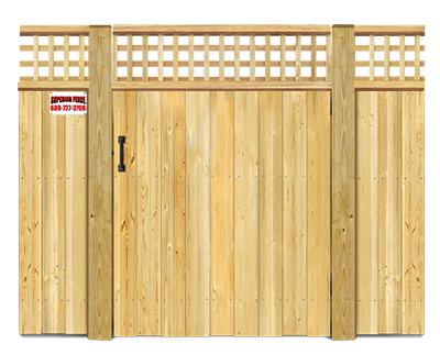 Grid top style gate  - Wood Gate