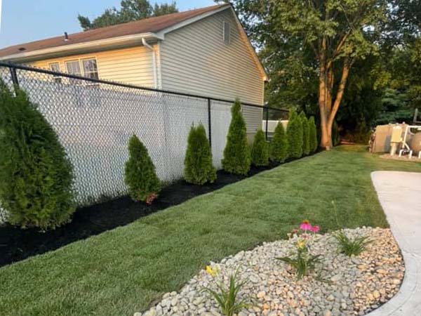 Marlton Jersey chain link fencing with   privacy slats